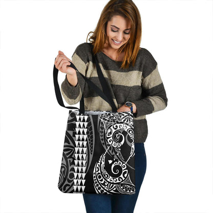Hawaii Tote Bag Map Kakau Style White