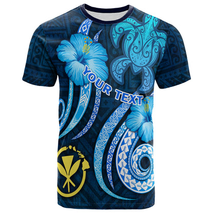 Hawaii Map Kanaka Maoli T-Shirt - Custom Personalised Turtle and Tribal Tattoo Of Polynesian