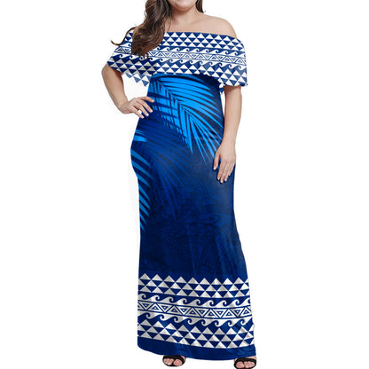 Hawaii Combo Dress And Shirt Polynesian Fabric Leaves