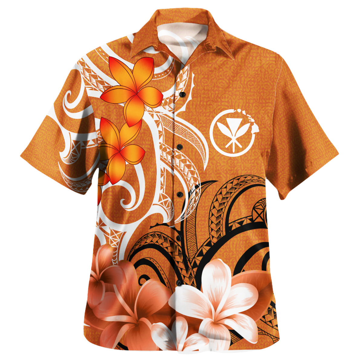 Hawaii Polynesian Pattern Combo Dress And Shirt - Floral Spirit Orange