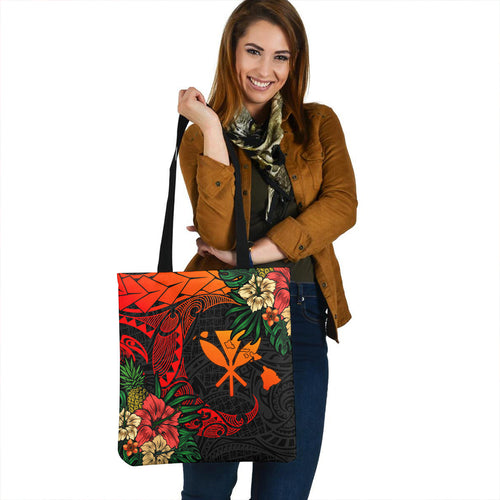Hawaii Tote Bag Polynesian Turtle Tropical