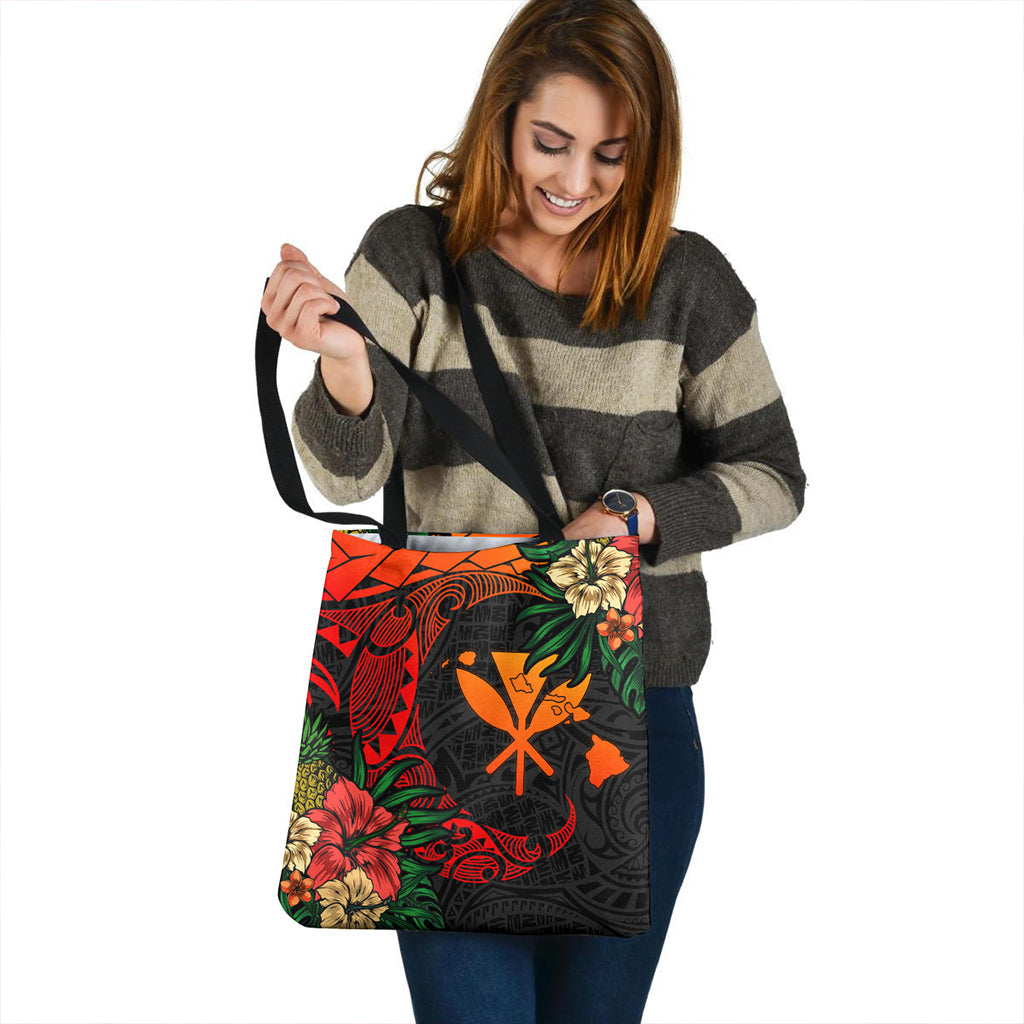 Hawaii Tote Bag Polynesian Turtle Tropical