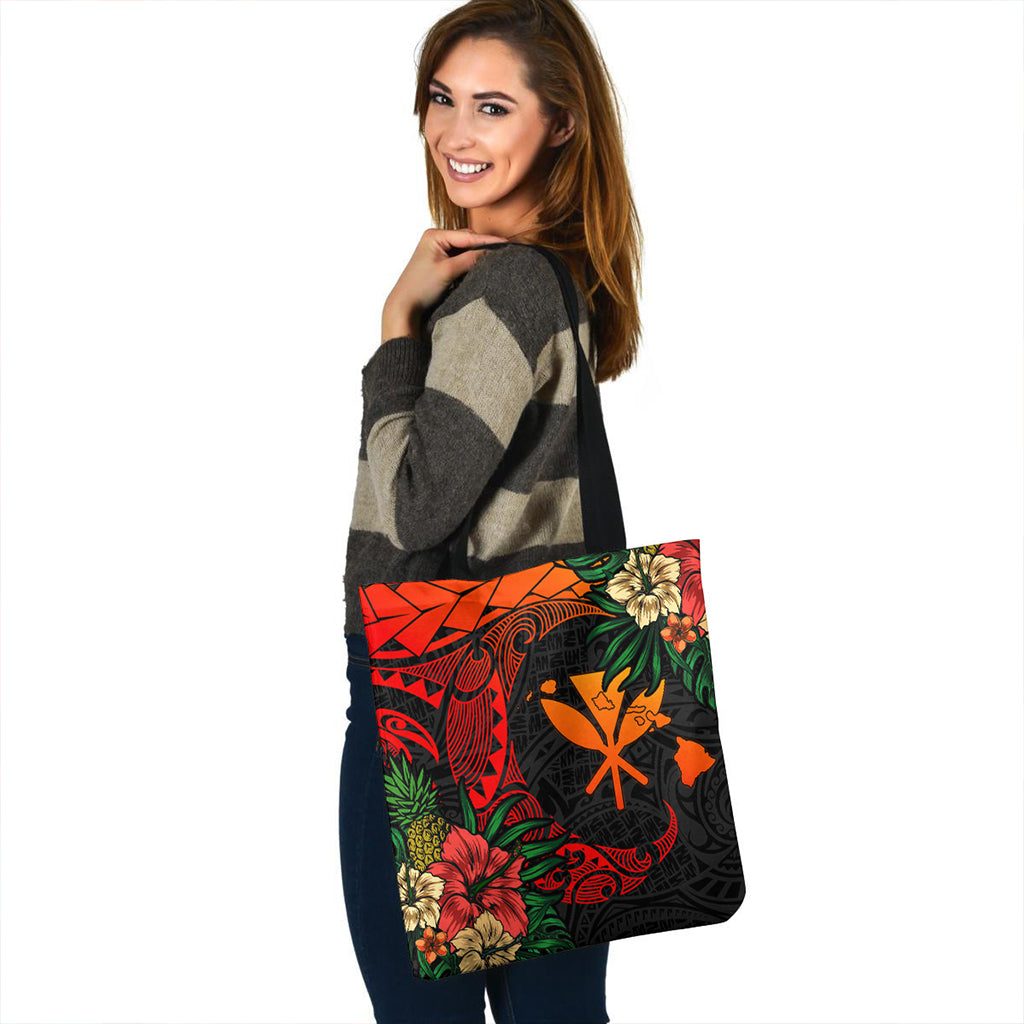 Hawaii Tote Bag Polynesian Turtle Tropical