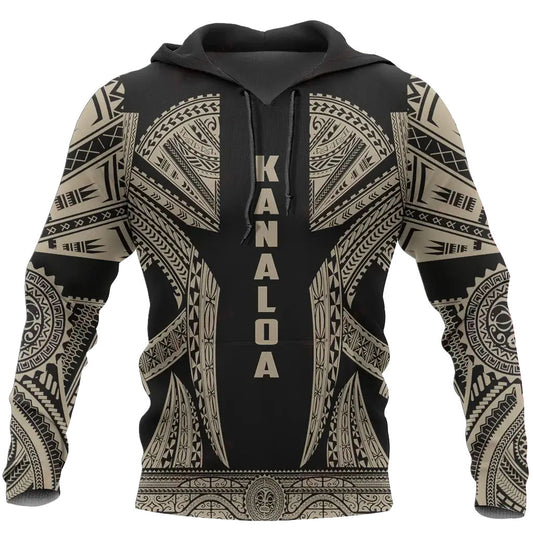 Hawaii Pullover Hoodie - Kanaloa Polynesian Tattoo Special