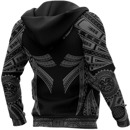 Hawaii Pullover Hoodie - Kanaloa Polynesian Tattoo Special Gray