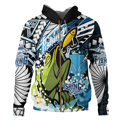 Hawaii Hoodie Custom Polynesian Fishing Club Tribal Style