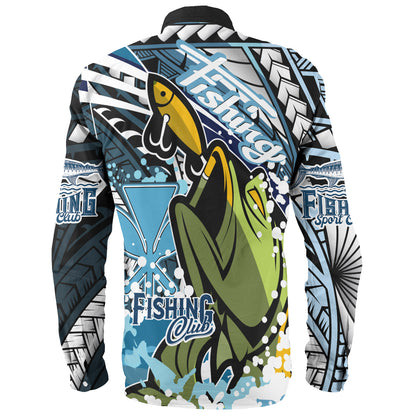 Hawaii Long Sleeve Shirt Custom Polynesian Fishing Club Tribal Style