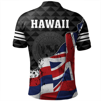 Hawaii Polo Shirt Flag Alohawaii Kakau Pattern