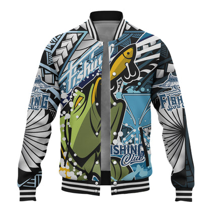 Hawaii Baseball Jacket Custom Polynesian Fishing Club Tribal Style