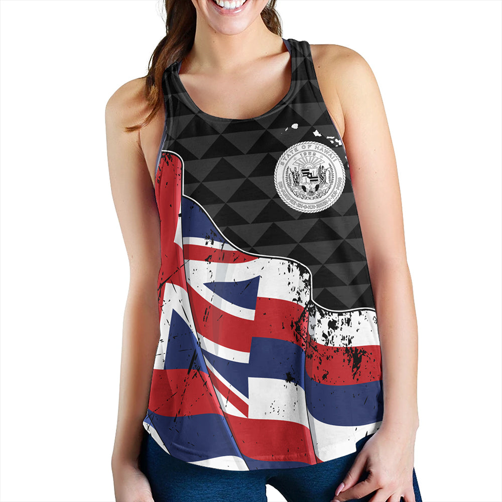 Hawaii Women Tank Flag Alohawaii Kakau Pattern