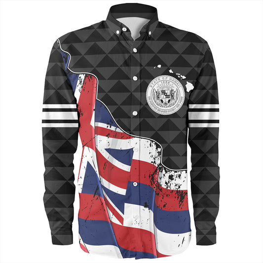 Hawaii Long Sleeve Shirt Flag Alohawaii Kakau Pattern