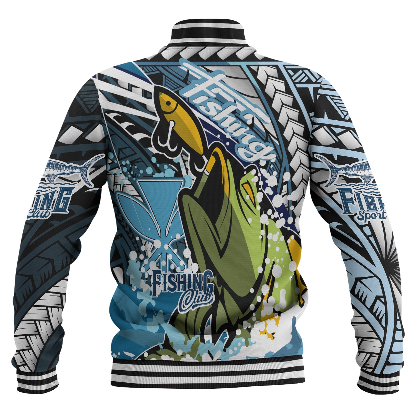 Hawaii Baseball Jacket Custom Polynesian Fishing Club Tribal Style