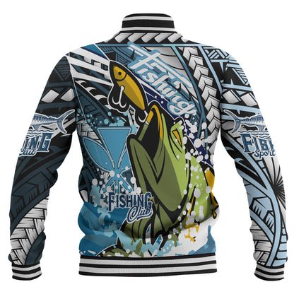 Hawaii Baseball Jacket Custom Polynesian Fishing Club Tribal Style