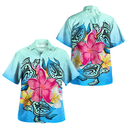 Hawaii Combo Short Sleeve Dress And Shirt Tropical Flowers And Turtles