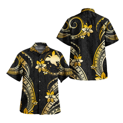 Papua New Guinea Combo Puletasi And Shirt Golden Polynesian Pattern