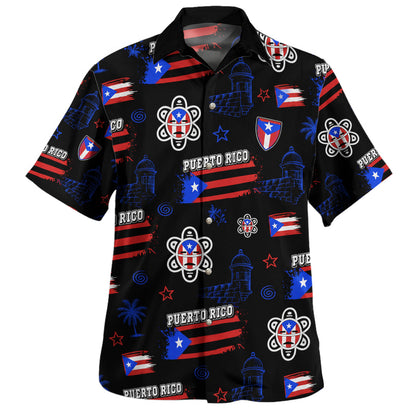 Puerto Rico Hawaiian Shirt Taino Flag El Morro Street Art
