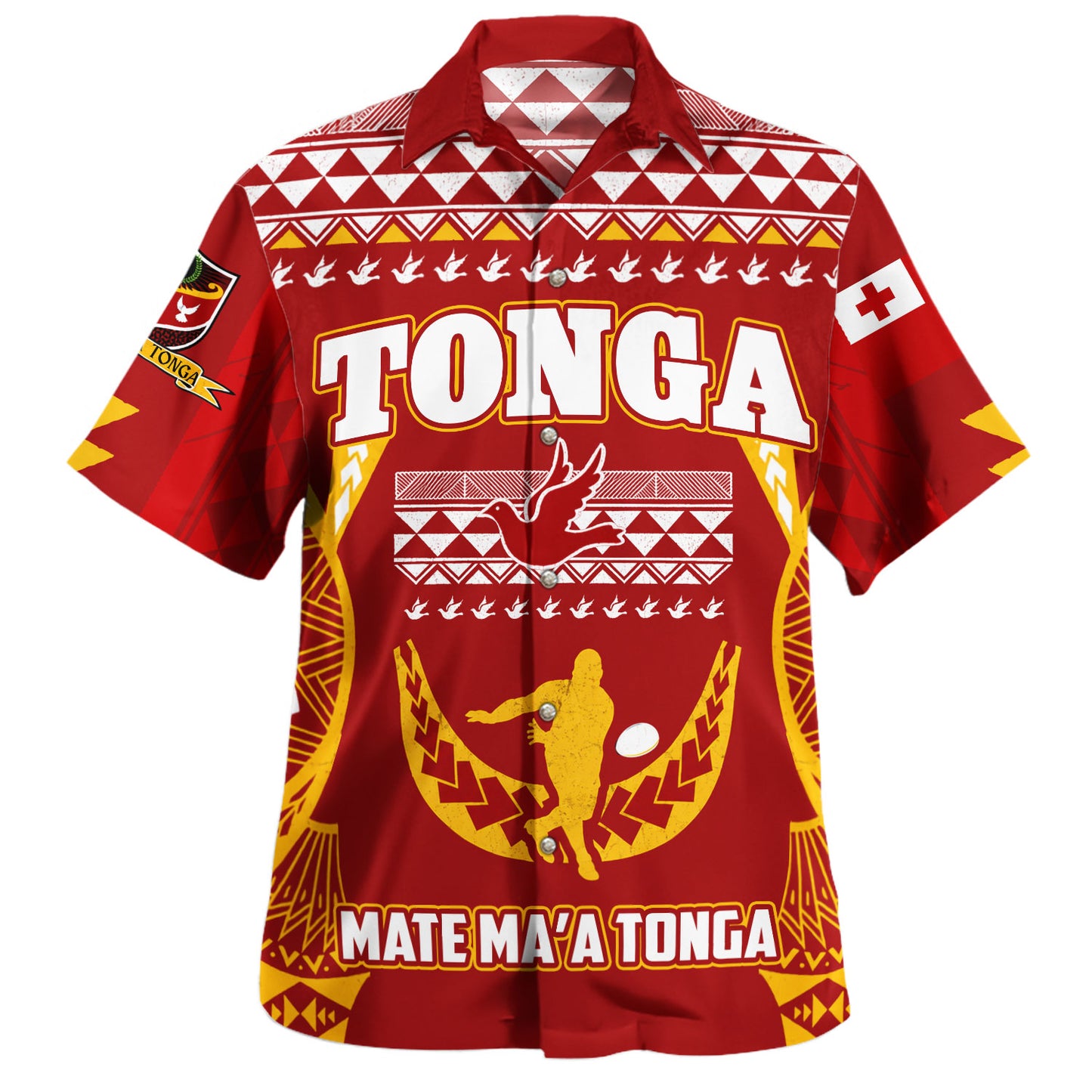 Tonga Hawaiian Shirt Mate Ma'a Tonga Rugby Pride Tapa Style