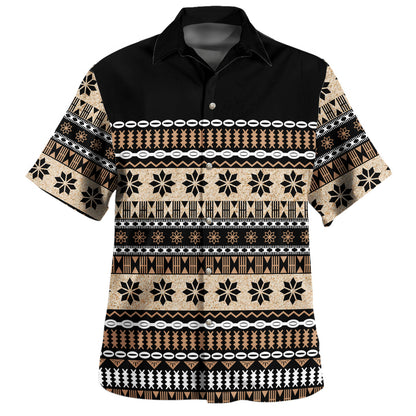 Fiji Combo Puletasi And Shirt Masi Tapa Flower Print