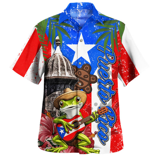 Puerto Rico Hawaiian Shirt Coqui Island Serenade Style