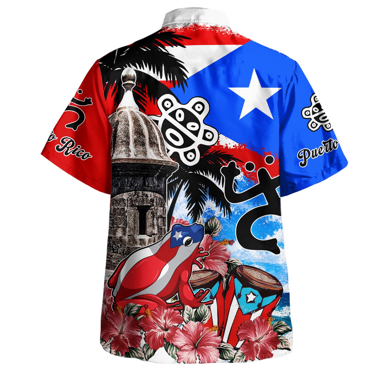 Puerto Rico Hawaiian Shirt Coqui Bomba Island Rhythm Style