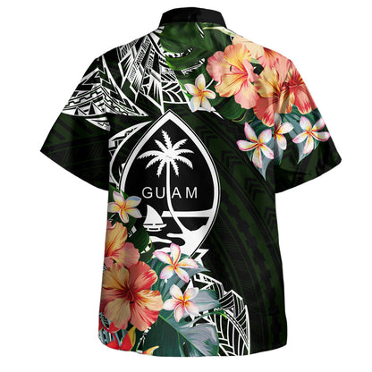 Guam Hawaiian Shirt Tribal Tropical Leaves