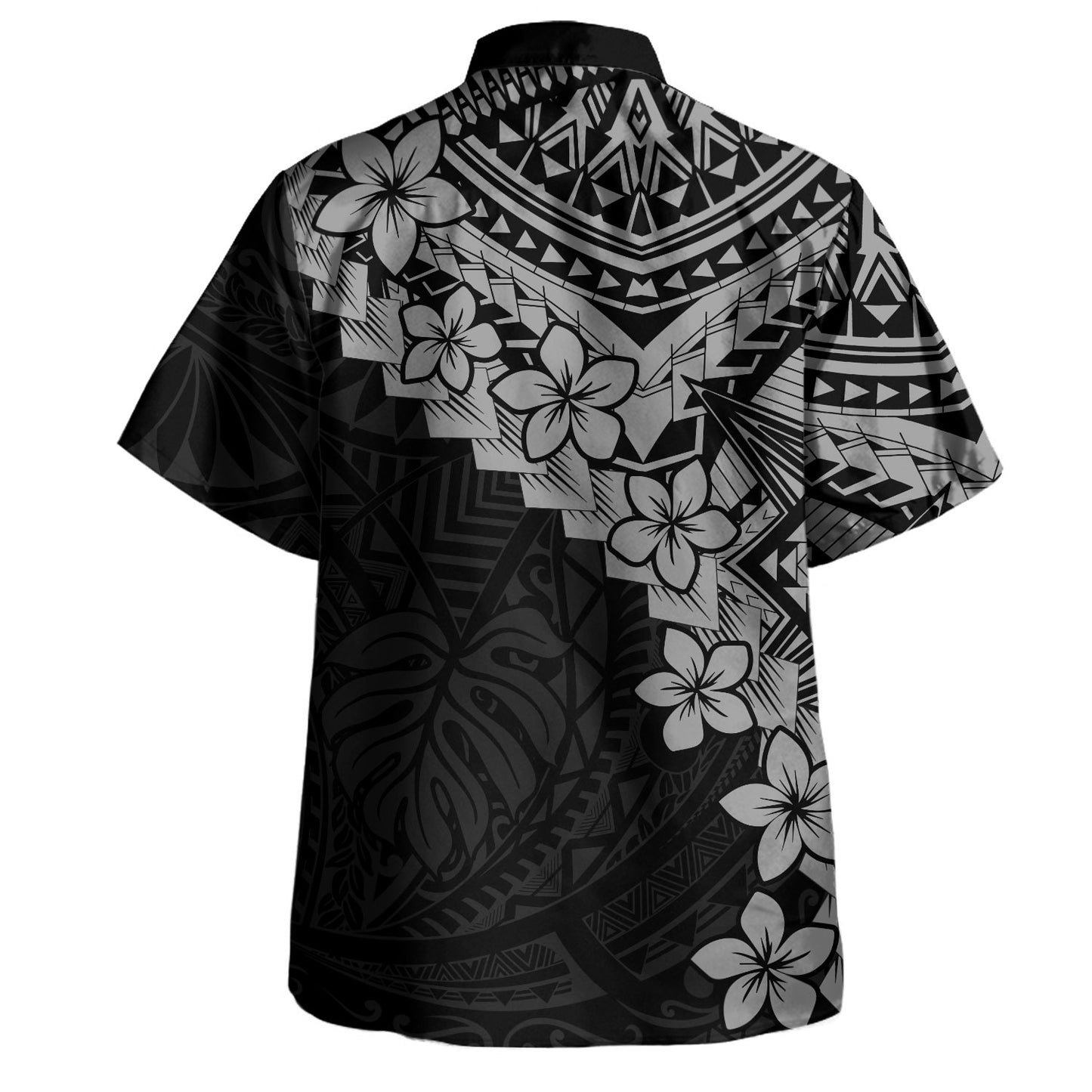 Hawaii Combo Dress And Shirt Monochrome Polynesian Tribal Bloom