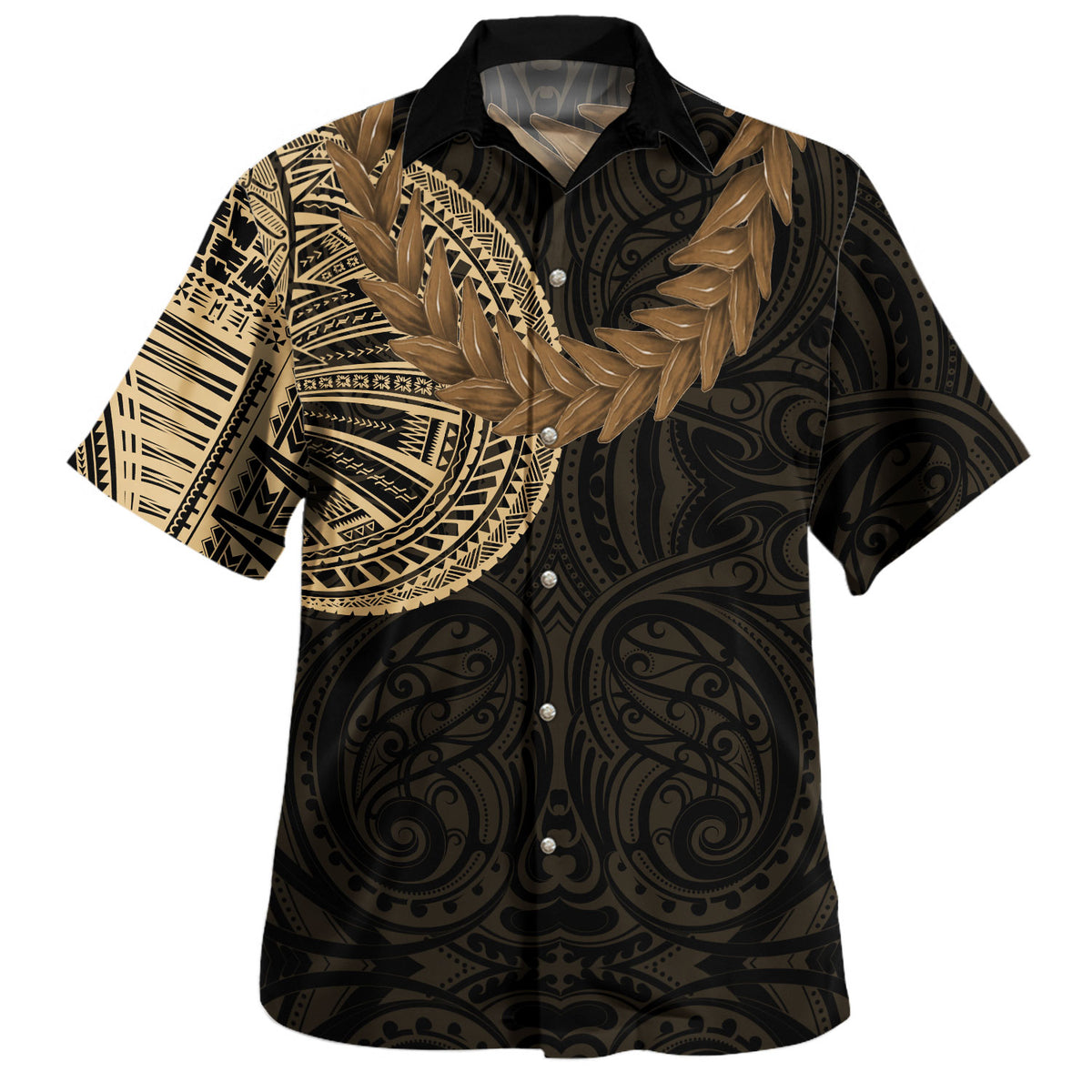 Samoa Hawaiian Shirt Tattoo Roman Reigns With Ula Fala Style Brown