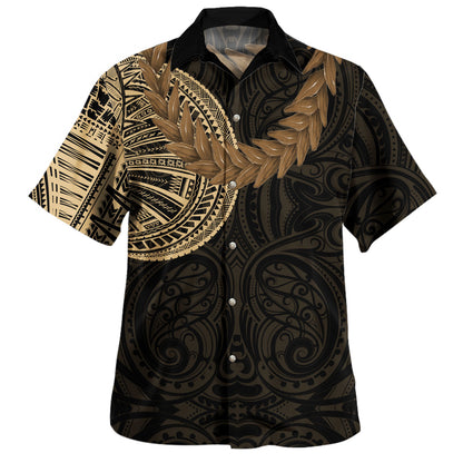 Samoa Hawaiian Shirt Tattoo Roman Reigns With Ula Fala Style Brown