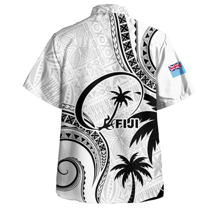 Fiji Hawaiian Shirt Custom Flying Fijians Ocean Wave Masi Tribal Style
