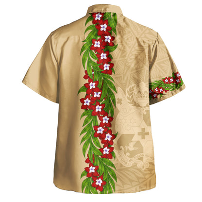 Tonga Hawaiian Shirt Heilala Floral Ngatu Pattern Island Style
