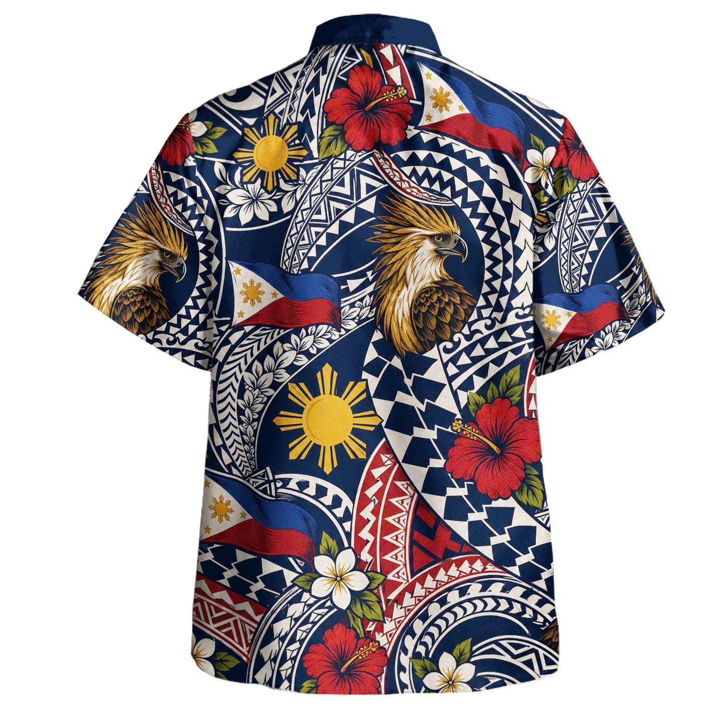 Philippines Filipinos Hawaiian Shirt Eagle Sun Flag Floral Tribal Style
