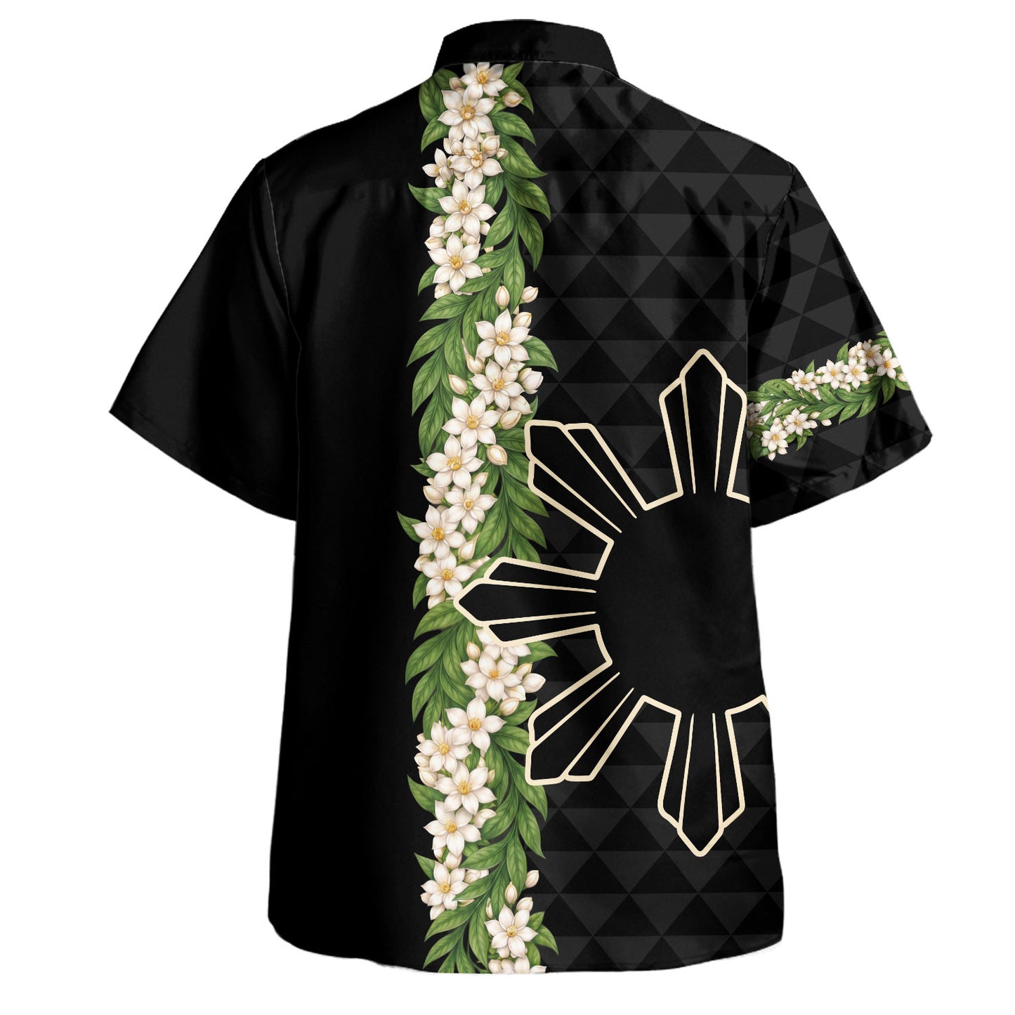 Philippines Filipinos Hawaiian Shirt Sampaguita Flower Sun Pattern Island Style