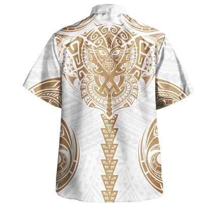 Hawaii Hawaiian Shirt Black Tribal Tattoo Warrior Mask Style