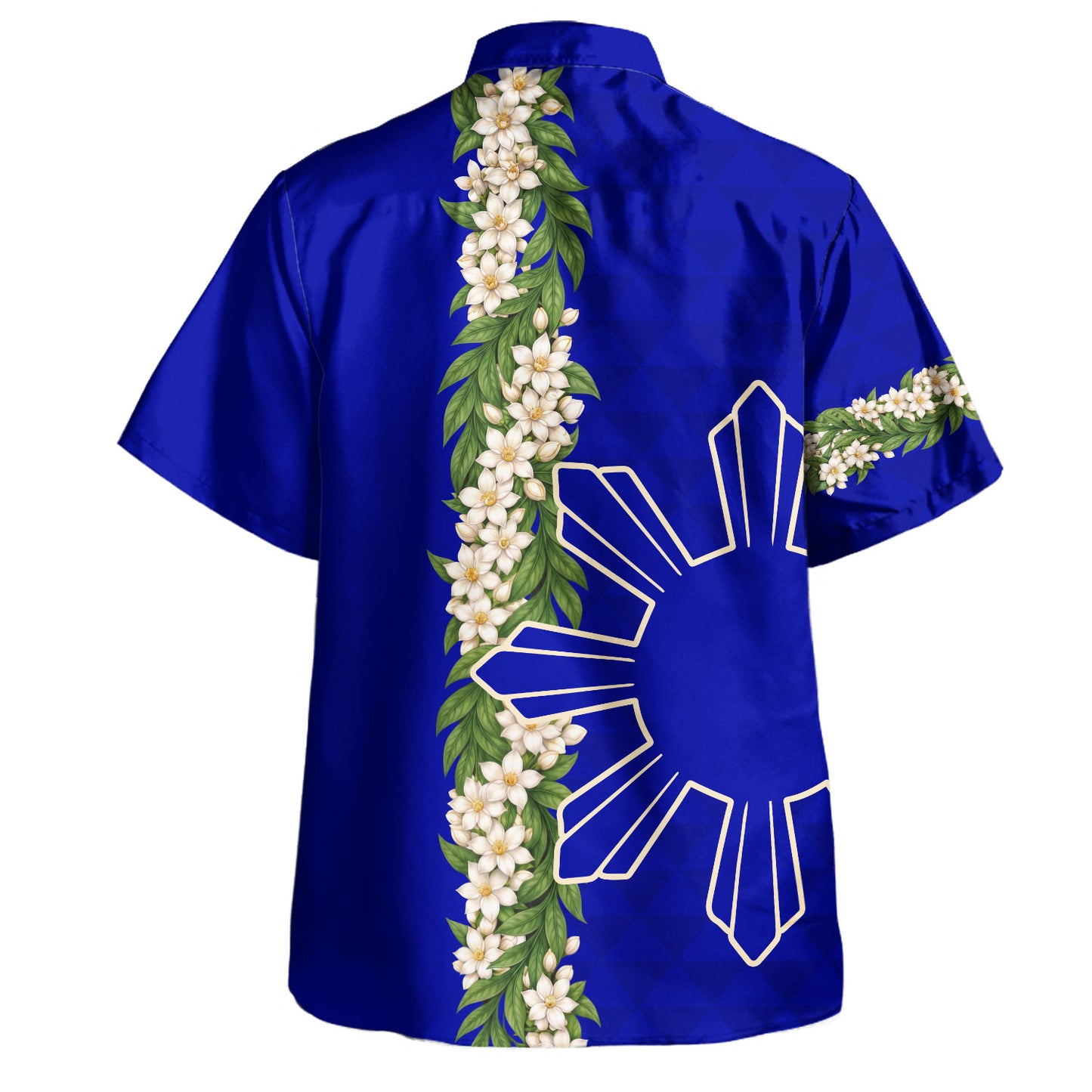 Philippines Filipinos Hawaiian Shirt Sampaguita Flower Sun Pattern Island Style