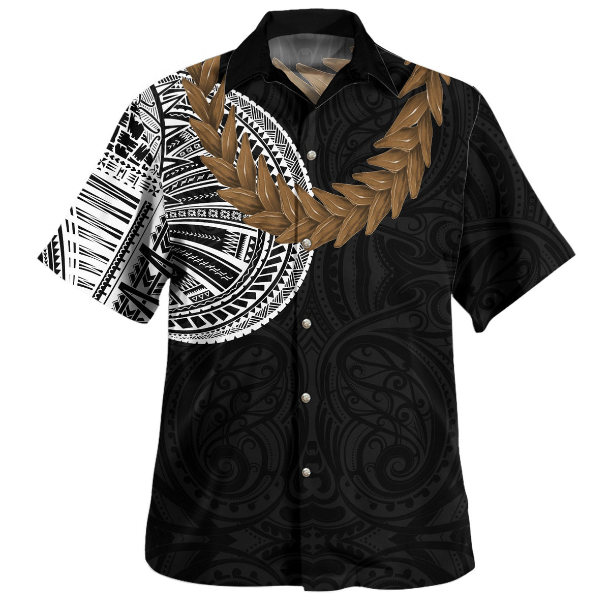 Samoa Hawaiian Shirt Tattoo Roman Reigns With Ula Fala Style Brown