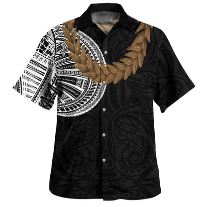 Samoa Hawaiian Shirt Tattoo Roman Reigns With Ula Fala Style Brown