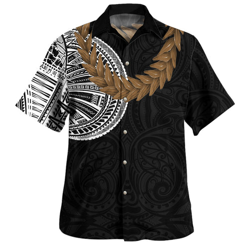 Samoa Hawaiian Shirt Tattoo Roman Reigns With Ula Fala Style Brown