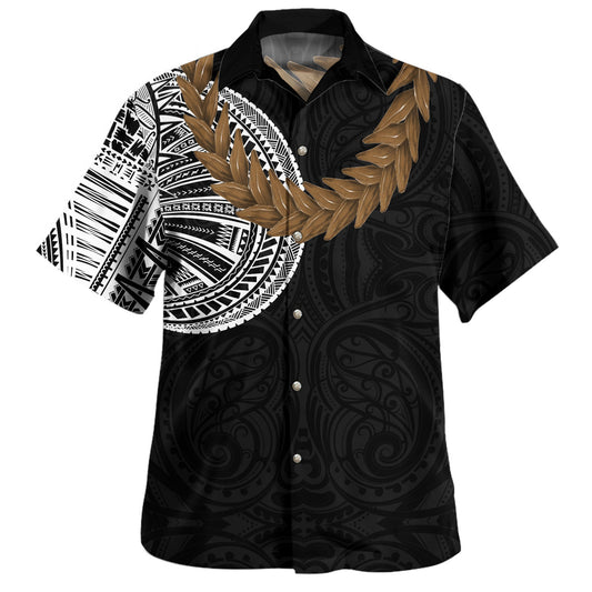 Samoa Hawaiian Shirt Tattoo Roman Reigns With Ula Fala Style Brown