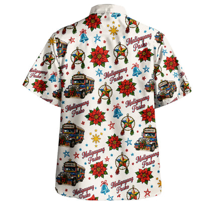 Philippines Filipinos Hawaiian Shirt Maligayang Pasko Jeepney Parol Christmas