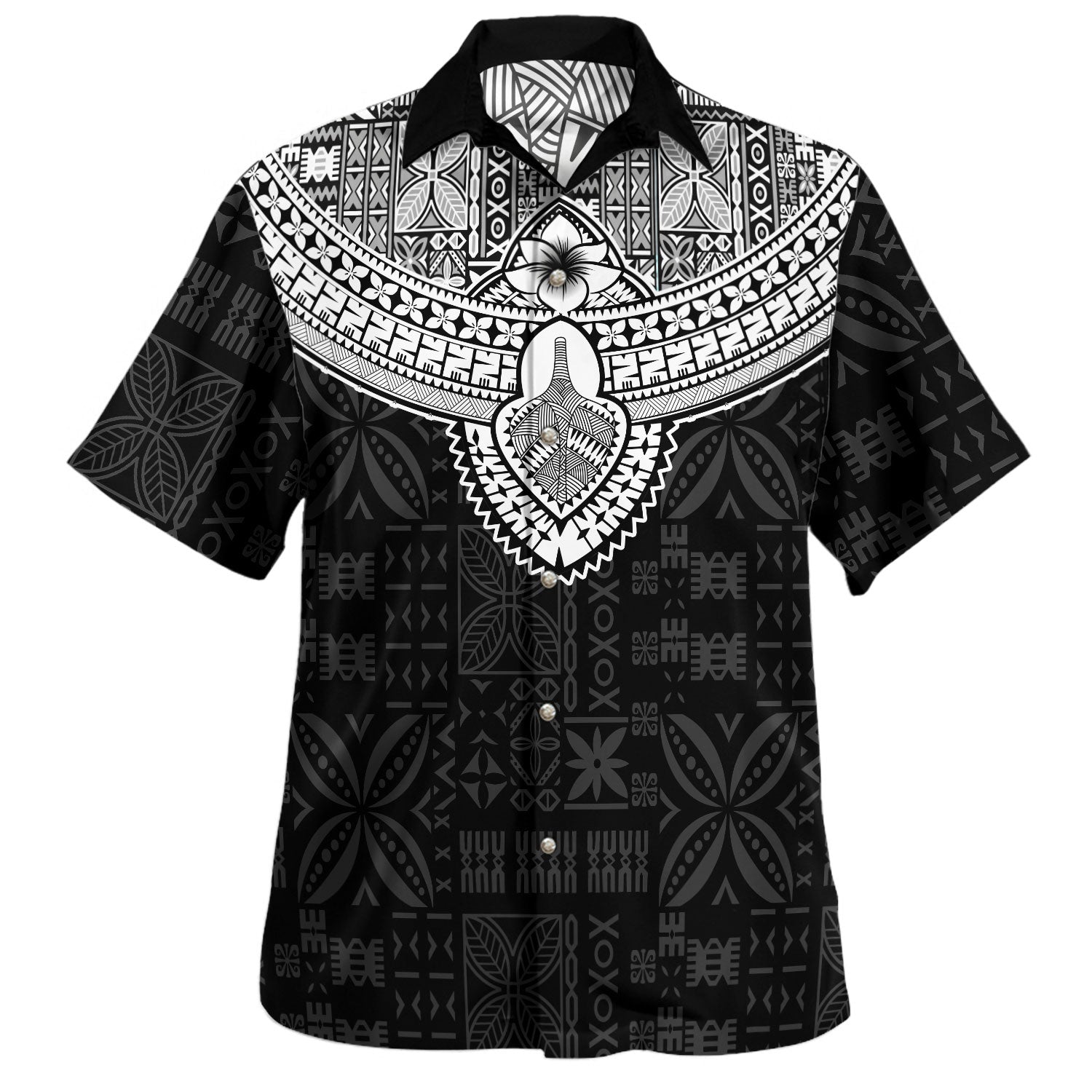 Fiji Hawaiian Shirt Tribal Tapa Chest Piece