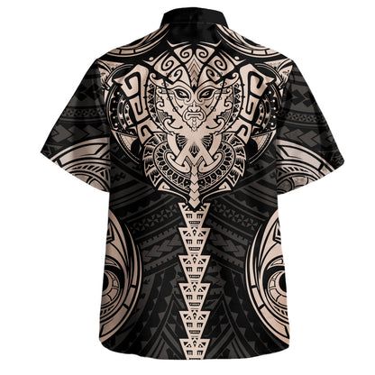 Hawaii Hawaiian Shirt Black Tribal Tattoo Warrior Mask Style