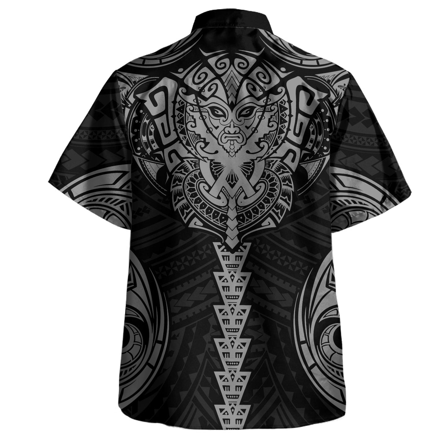 Hawaii Hawaiian Shirt Black Tribal Tattoo Warrior Mask Style