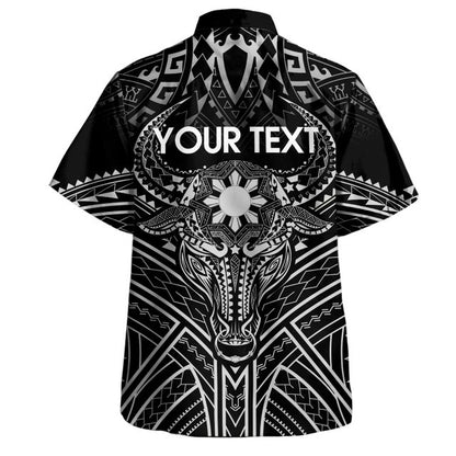 Philippines Filipinos Hawaiian Shirt Custom Water Buffalo Tattoo White Ver.1