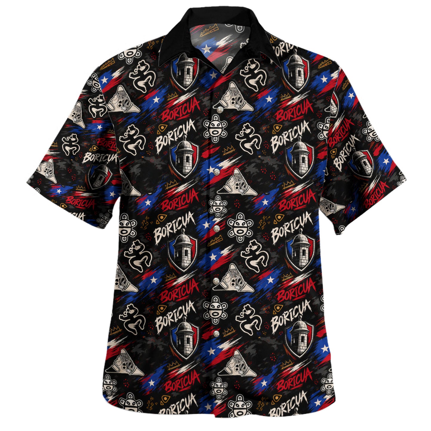 Puerto Rico Hawaiian Shirt Boricua Island Icons