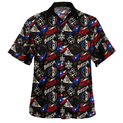 Puerto Rico Hawaiian Shirt Boricua Island Icons
