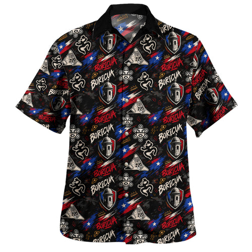 Puerto Rico Hawaiian Shirt Boricua Island Icons