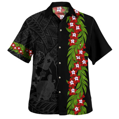 Tonga Hawaiian Shirt Heilala Floral Ngatu Pattern Island Style