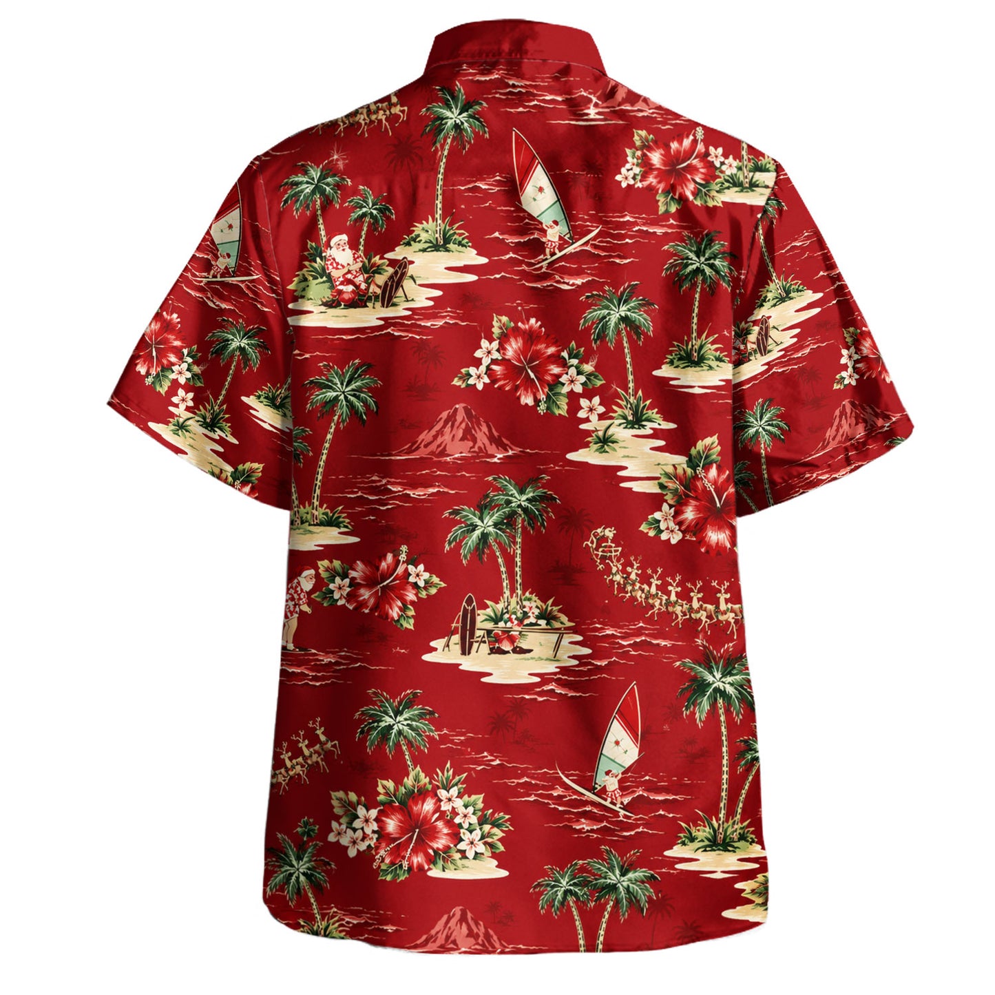 Hawaii Hawaiian Shirt Santa Island Windsurf Christmas