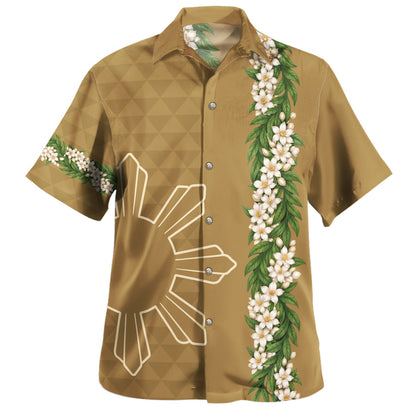 Philippines Filipinos Combo Dress And Shirt Sampaguita Flower Sun Pattern Island Style