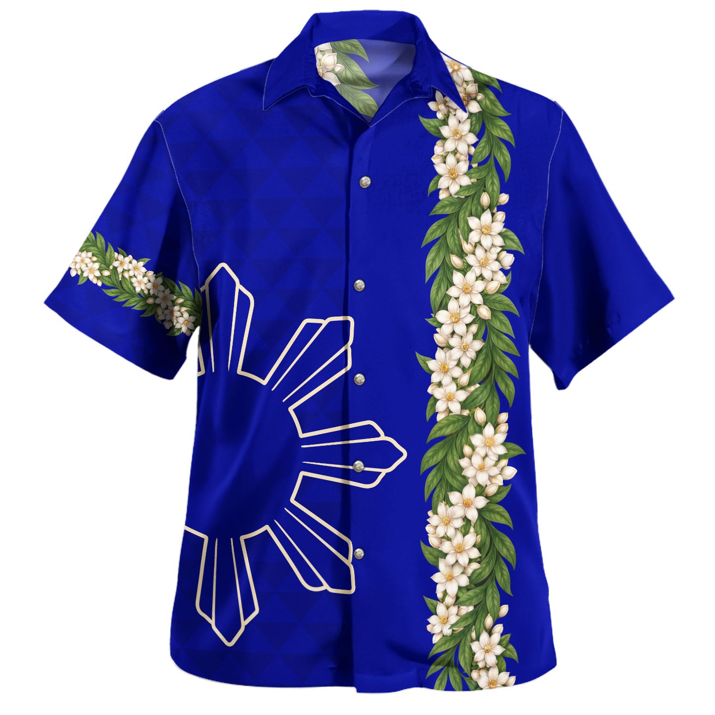 Philippines Filipinos Combo Dress And Shirt Sampaguita Flower Sun Pattern Island Style